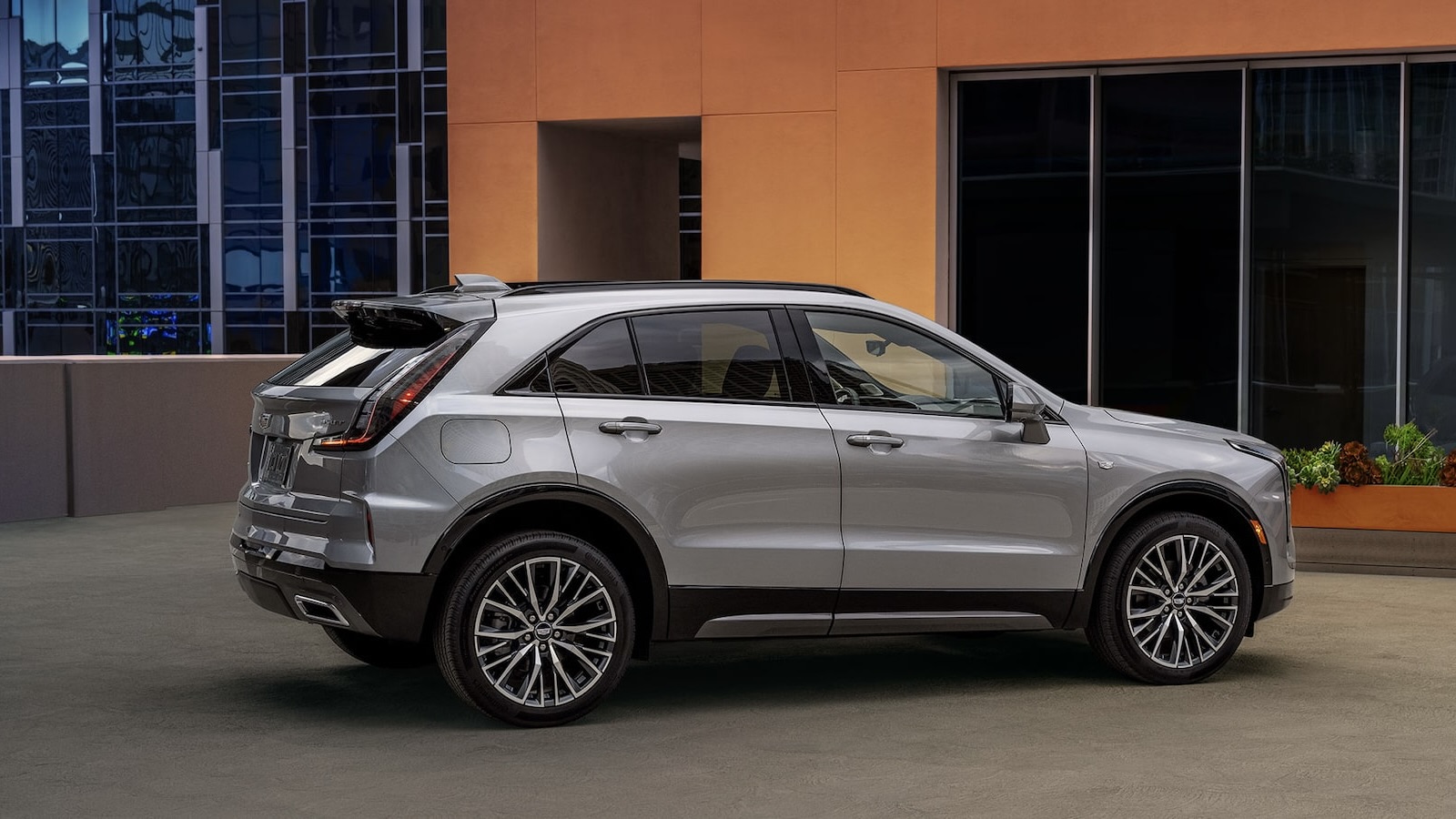 The Cadillac XT4 2025 parked at the top of a building.