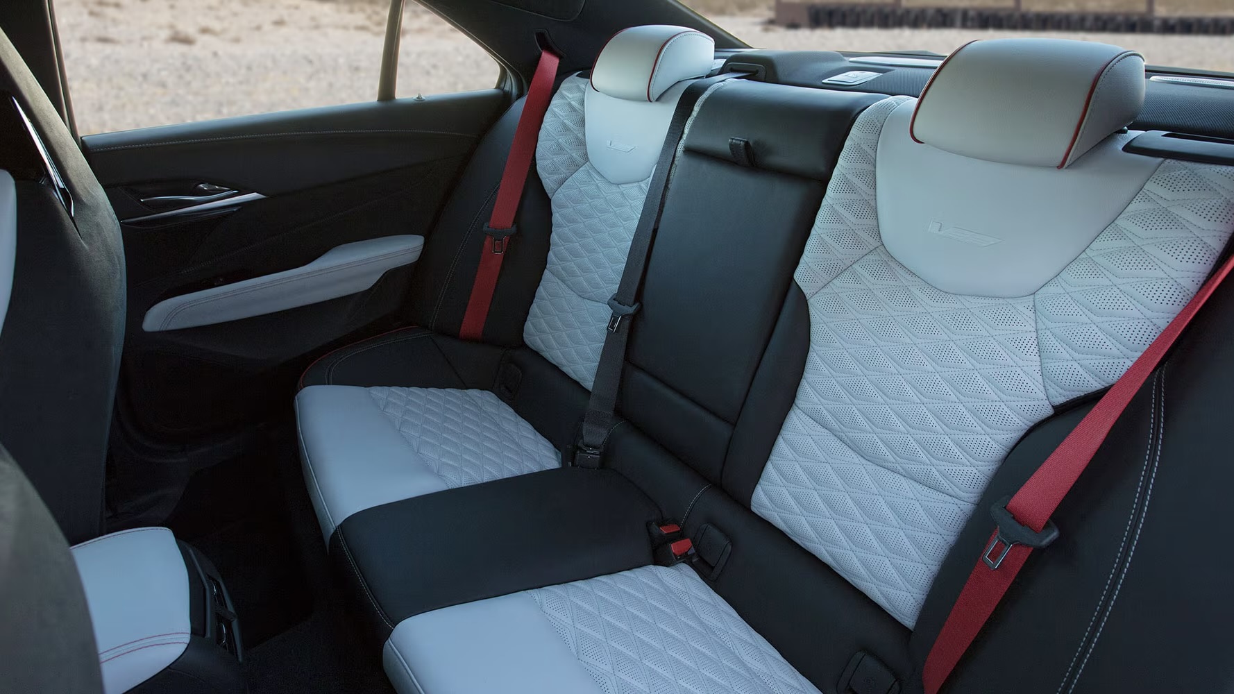 View of the rear seat design of the Cadillac CT4-V Blackwing 2025.