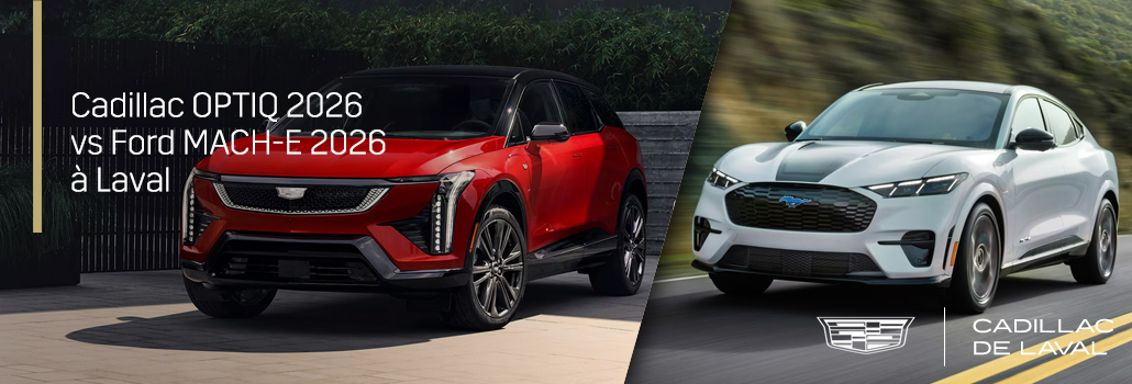 Cadillac OPTIQ vs Ford Mustang Mach-E : quel VUS électrique choisir à Laval et dans la région de Montréal?